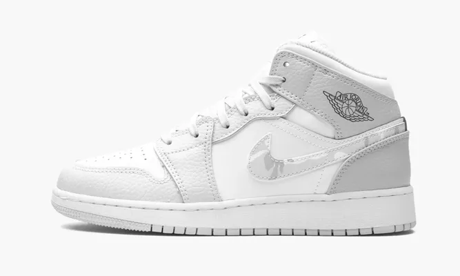 Кроссовки Air Jordan 1 Mid SE GS «Grey Camo» белый