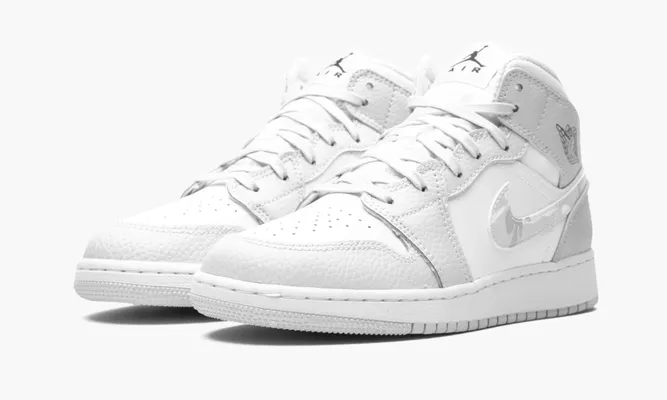 Кроссовки Air Jordan 1 Mid SE GS «Grey Camo» белый