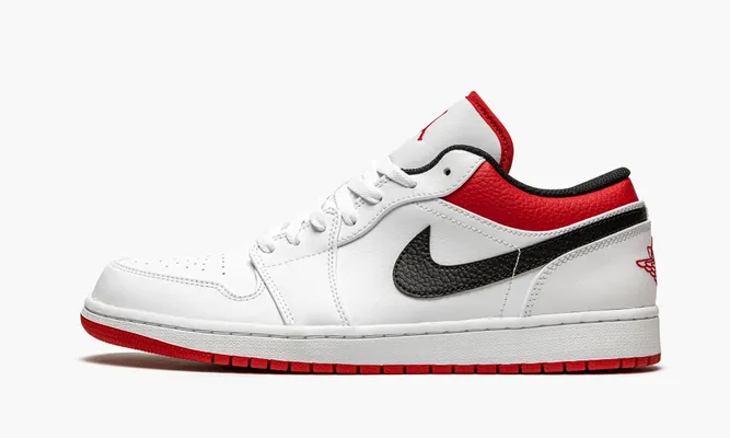 Кроссовки Air Jordan 1 Low «White / Gym Red» белый
