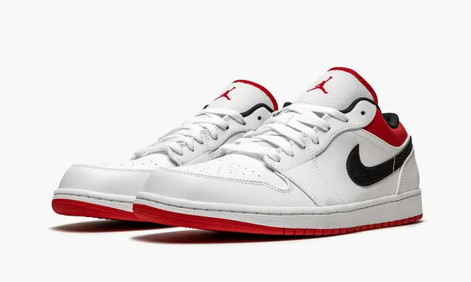 Кроссовки Air Jordan 1 Low «White / Gym Red» белый