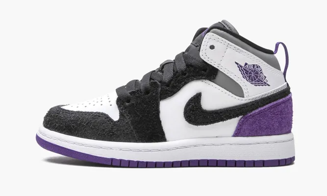 Для самых маленьких Air Jordan 1 Mid PS «Purple» Kids фиолетовый
