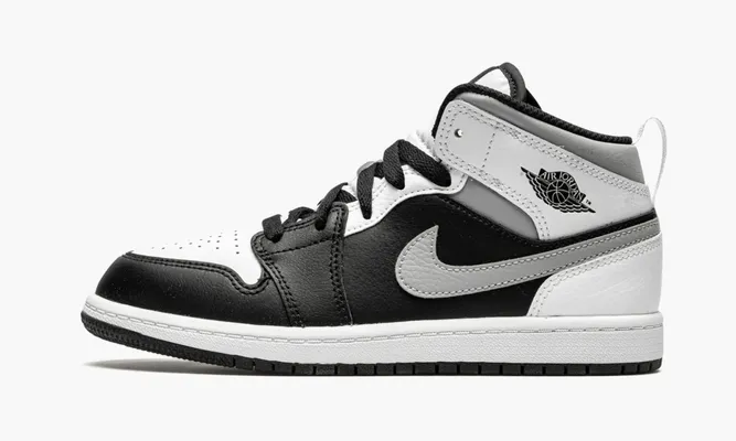 Для самых маленьких Air Jordan 1 Mid PS «White Shadow» Kids белый,черный