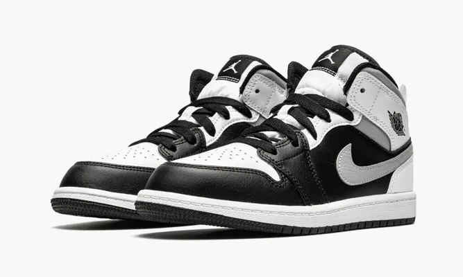Для самых маленьких Air Jordan 1 Mid PS «White Shadow» Kids белый,черный