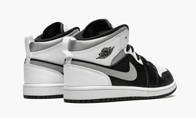 Для самых маленьких Air Jordan 1 Mid PS «White Shadow» Kids белый,черный