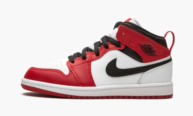 Для самых маленьких Air Jordan 1 Mid PS «Chicago 2020» Kids красный,белый