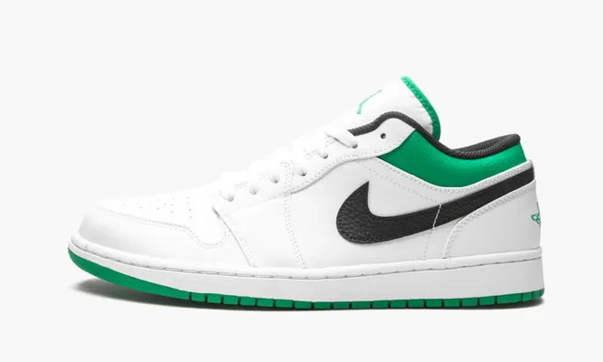 Кроссовки Air Jordan 1 Low «White Lucky Green Black» белый