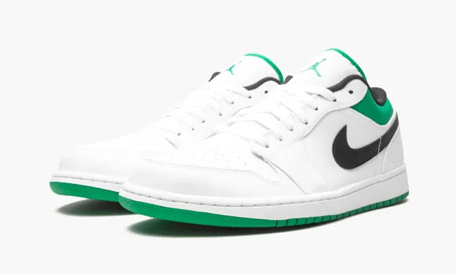 Кроссовки Air Jordan 1 Low «White Lucky Green Black» белый