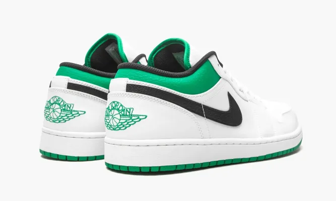 Кроссовки Air Jordan 1 Low «White Lucky Green Black» белый