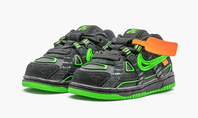 Для самых маленьких Nike Rubber Dunk TD «Off-white - Green Strike» Kids черный