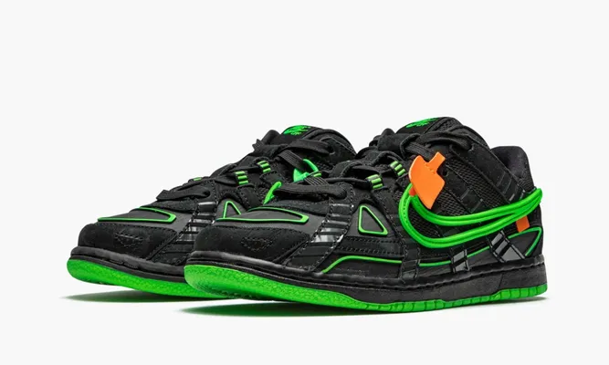Для самых маленьких Nike Air Rubber Dunk PS «Off-white - Green Strike» Kids зеленый