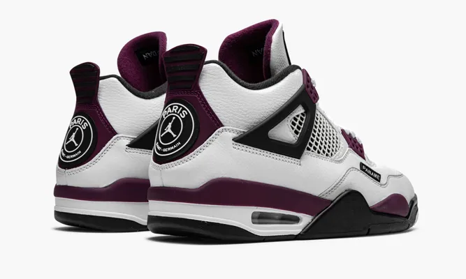 Кроссовки Air Jordan 4 Retro «Psg - Paris Saint Germain» бордовый