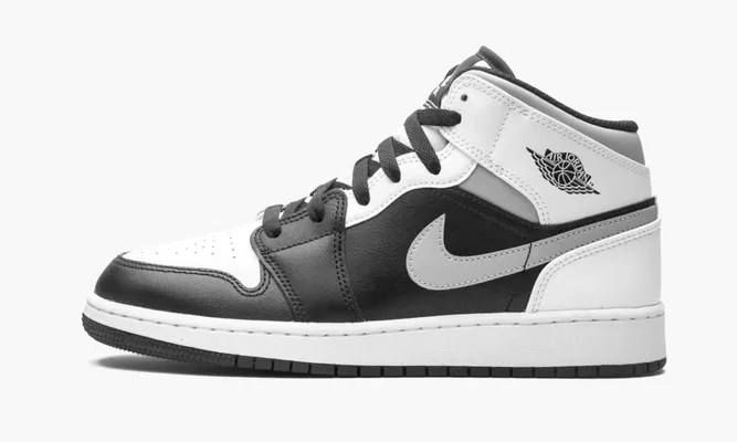 Кроссовки Air Jordan 1 Mid GS «White Shadow» белый,черный