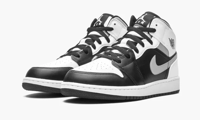 Кроссовки Air Jordan 1 Mid GS «White Shadow» белый,черный