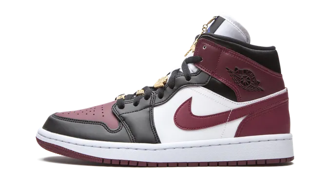 Кроссовки Air Jordan 1 WMNS Mid SE «Dark Beetroot» черный,бордовый
