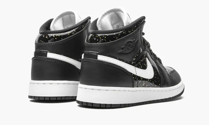 Кроссовки Air Jordan 1 Mid SE GS «Black Glitter» черный