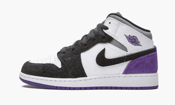 Кроссовки Air Jordan 1 Mid SE GS «Purple» фиолетовый