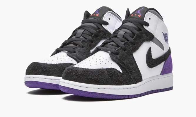 Кроссовки Air Jordan 1 Mid SE GS «Purple» фиолетовый
