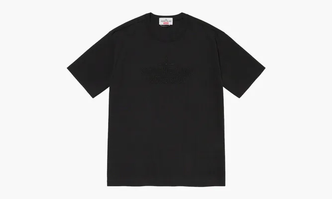 Одежда Stone Island X Supreme Embroidered Logo S / S Top «Black» черный