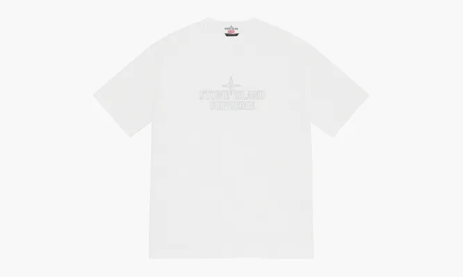 Одежда Stone Island X Supreme Embroidered Logo S / S Top «White» белый