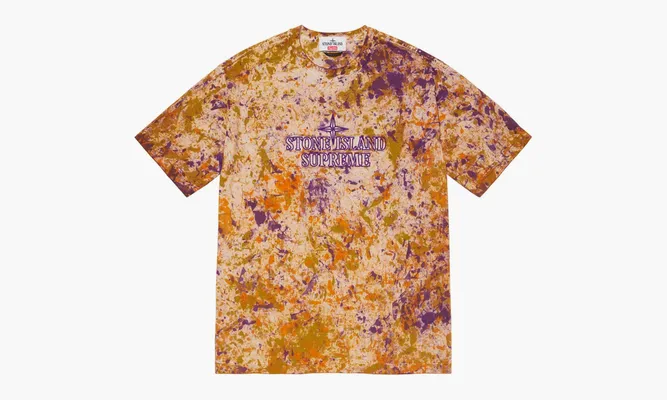Одежда Stone Island X Supreme Embroidered Logo S / S Top «Coral» разноцветный