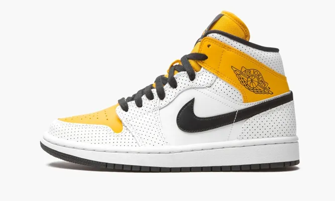 Кроссовки Air Jordan 1 Mid WMNS «Perforated» желтый