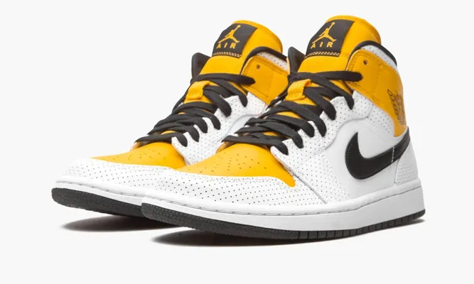 Кроссовки Air Jordan 1 Mid WMNS «Perforated» желтый