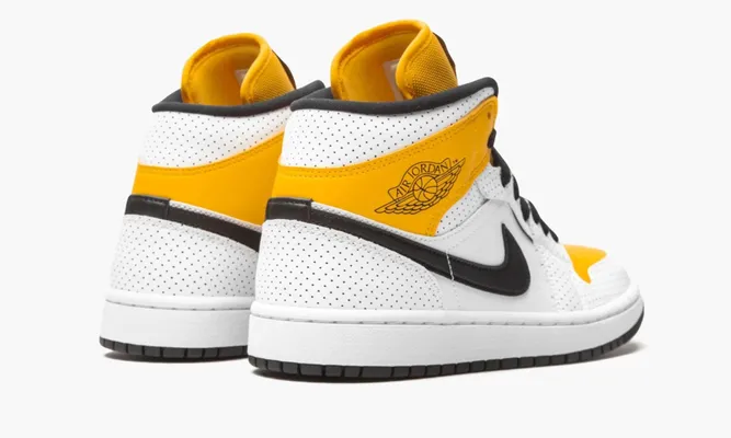 Кроссовки Air Jordan 1 Mid WMNS «Perforated» желтый