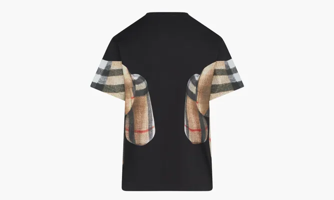 Одежда Burberry Thomas Bear Print Cotton Oversized T-shirt «Black» черный