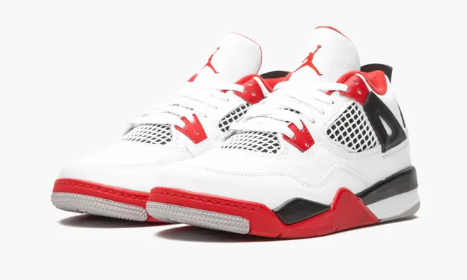 Для самых маленьких Air Jordan 4 Retro PS «Fire Red 2020» Kids белый
