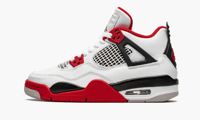 Кроссовки Air Jordan 4 Retro GS «Fire Red 2020» белый