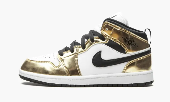 Для самых маленьких Air Jordan 1 Mid SE PS «Metallic Gold» Kids желтый