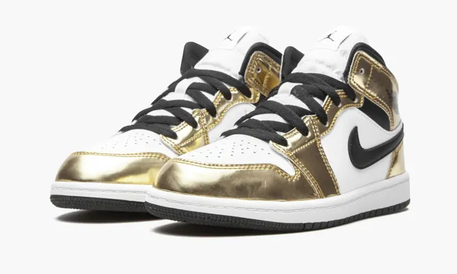 Для самых маленьких Air Jordan 1 Mid SE PS «Metallic Gold» Kids желтый