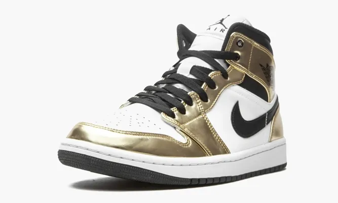 Кроссовки Air Jordan 1 Mid SE «Metallic Gold» желтый