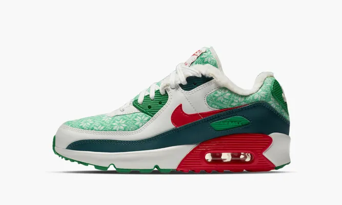 Кроссовки Nike Air Max 90 GS «Christmas Sweater» зеленый