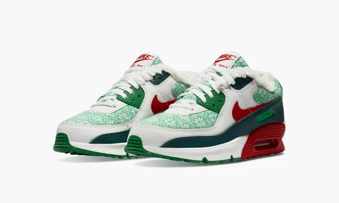 Кроссовки Nike Air Max 90 GS «Christmas Sweater» зеленый