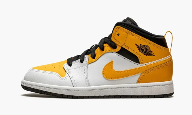 Для самых маленьких Air Jordan 1 Mid PS «University Gold» Kids желтый