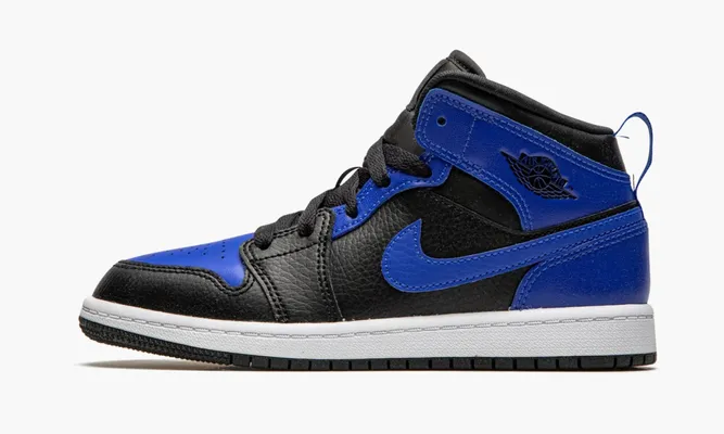 Для самых маленьких Air Jordan 1 Mid PS «Hyper Royal / Black» Kids синий