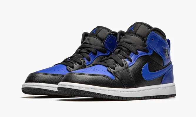 Для самых маленьких Air Jordan 1 Mid PS «Hyper Royal / Black» Kids синий