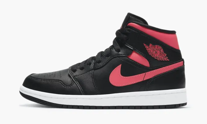 Кроссовки Air Jordan 1 Mid WMNS «Black Siren Red» розовый