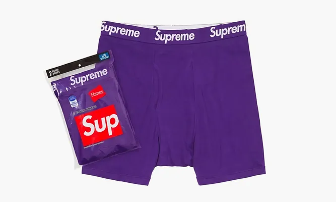 Одежда Nike Supreme Hanes Boxer Briefs 2 Pack «Purple» фиолетовый