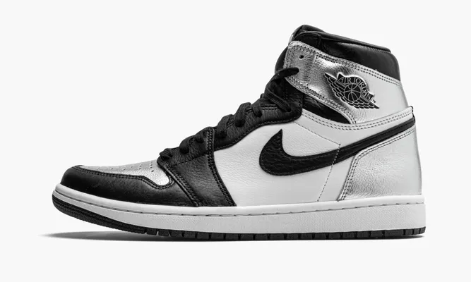 Кроссовки Air Jordan 1 High OG WMNS «Silver Toe» черный,серебряный