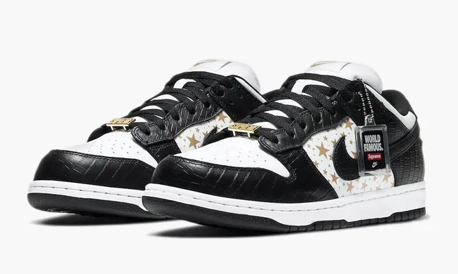 Кроссовки Nike SB Dunk Low «Supreme - Stars - Black» черный