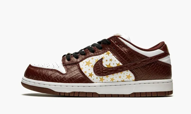 Кроссовки Nike SB Dunk Low «Supreme - Stars - Barkroot Brown» коричневый