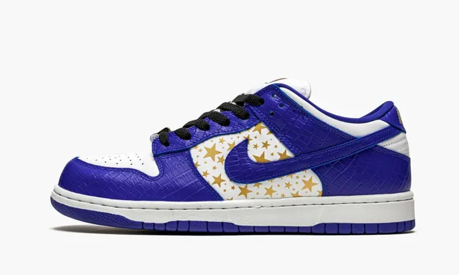 Кроссовки Nike SB Dunk Low «Supreme - Stars - Hyper Blue» синий
