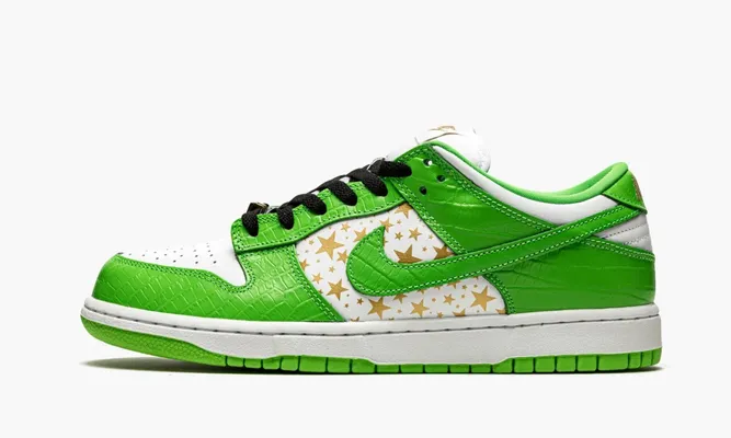 Кроссовки Nike SB Dunk Low «Supreme - Stars - Mean Green» зеленый