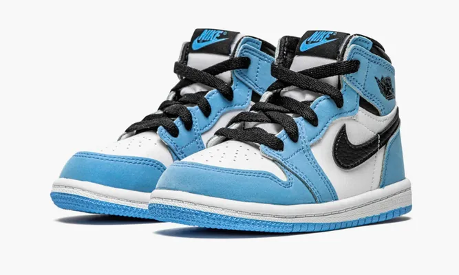 Для самых маленьких Air Jordan 1 Retro High TD «University Blue» Kids lightBlue
