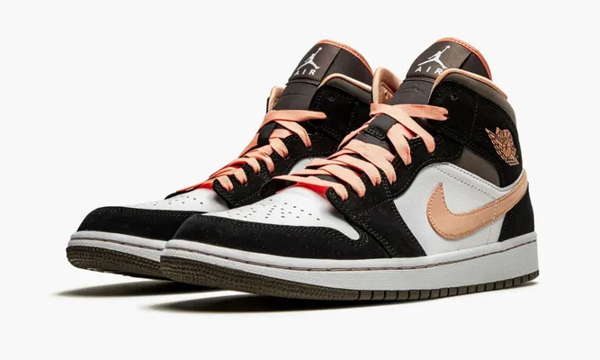 Кроссовки Air Jordan 1 Mid SE WMNS «Peach Mocha» розовый
