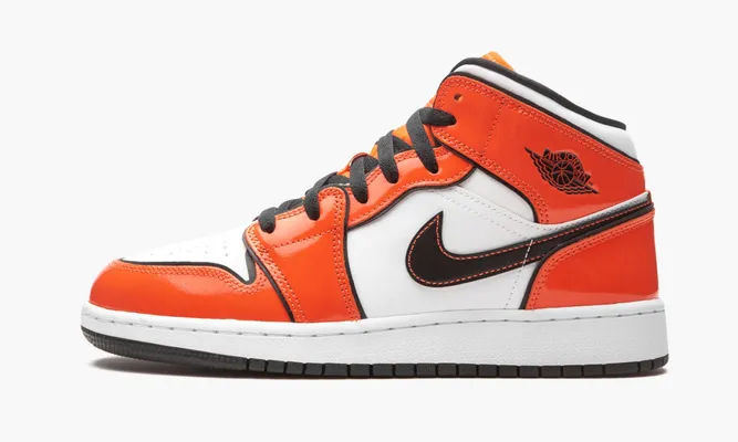 Кроссовки Air Jordan 1 Mid SE GS «Turf Orange» оранжевый