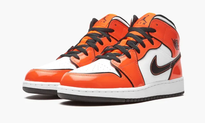Кроссовки Air Jordan 1 Mid SE GS «Turf Orange» оранжевый