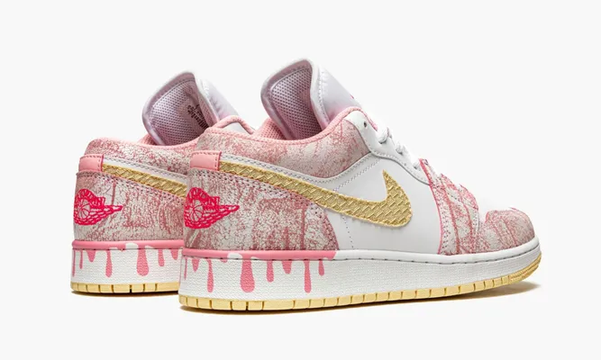 Кроссовки Air Jordan 1 Low GS «Paint Drip» розовый